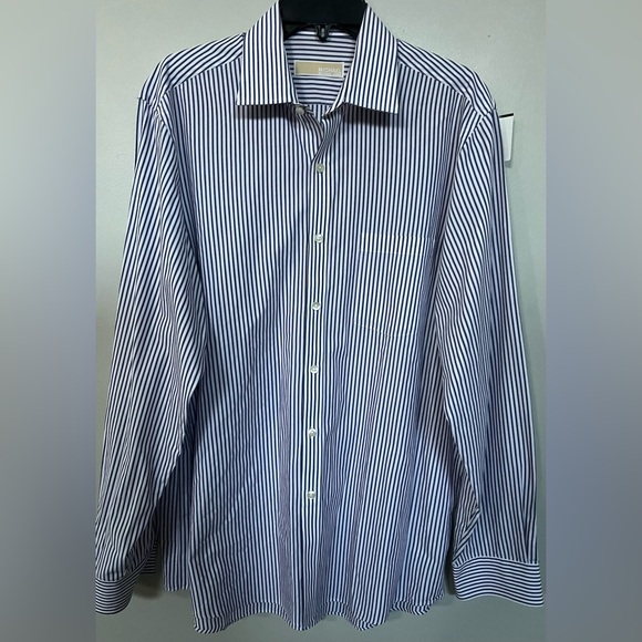 MICHAEL KORS BUTTON DOWN REGULAR FIT MEN'S LONG SLEEVE DRESS SHIRT LRG (16)34/35 - Picture 5 of 16
